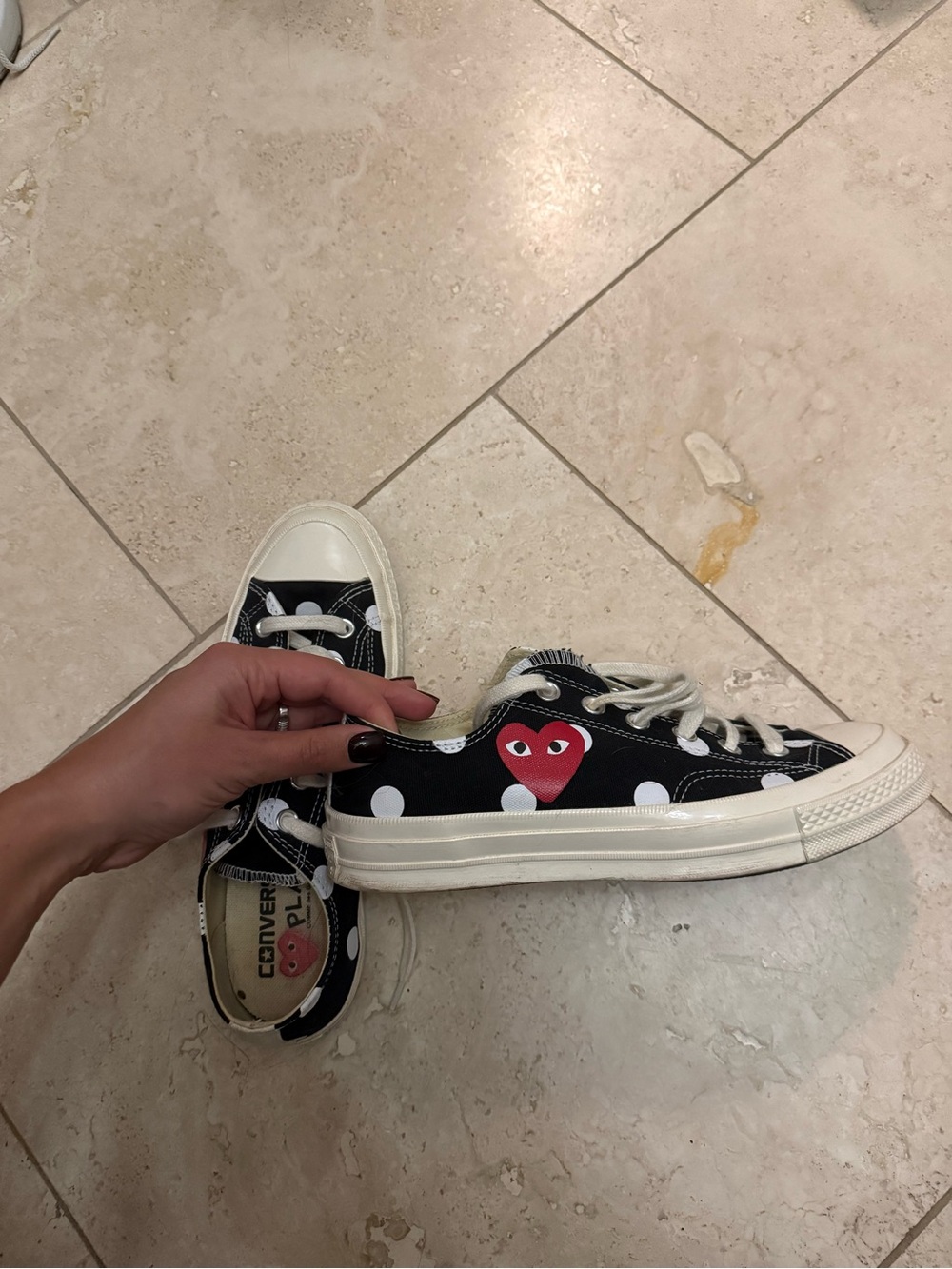Comme des Garçons PLAY x Converse Black Polka Dot Low Top Sneakers